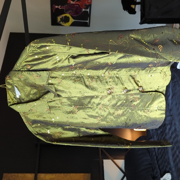 Green Vintage sequin jacket - Picture 1 of 8